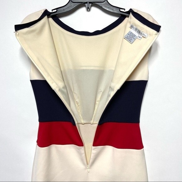 Maggy London Multicolor Techno Stretch Colorblock Jersey Sheath Dress 2 - Picture 6 of 7